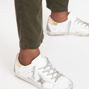 Golden Goose Super Star Sneakers with Silver Star and Rose Gold Heel Accent